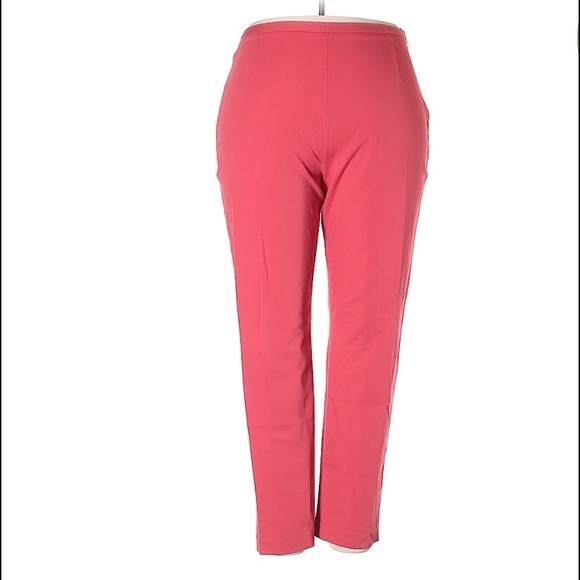 NWT Lands’ End 24W‎ coral pink stretch slim fit straight leg high rise pants - Picture 1 of 8